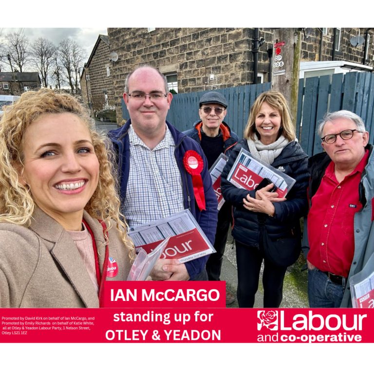Ian McCargo, Katie White and other local labour members canvassing in Otley
