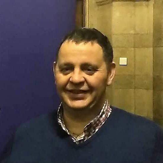 Nigel Gill by a Leeds Co-operative Party banner