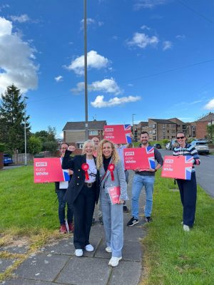 Talking to residents in Yeadon